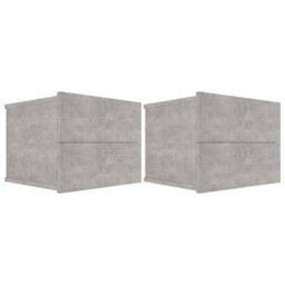 Vidaxl Bedside Cabinets 2 Pcs Concrete Grey 40X30X30 Cm Engineered Wood - thumbnail 2
