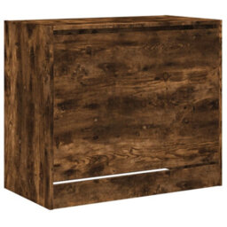 Berkfield Shoe Cabinet Smoked Oak 80X42X69 Cm Engineered Wood - thumbnail 4