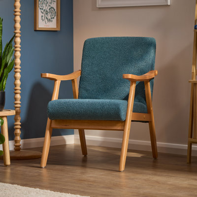 Glanna Teal Bouclé Effect Occasional Chair (H)830mm (W)640mm (D)770mm