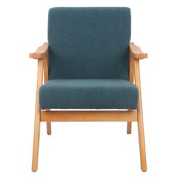 Glanna Teal Bouclé Effect Occasional Chair (H)830mm (W)640mm (D)770mm - thumbnail 3