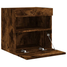 Walplus Tv Wall Cabinets With Led Lights 2 Pcs Smoked Oak 40X30X40 Cm - thumbnail 9
