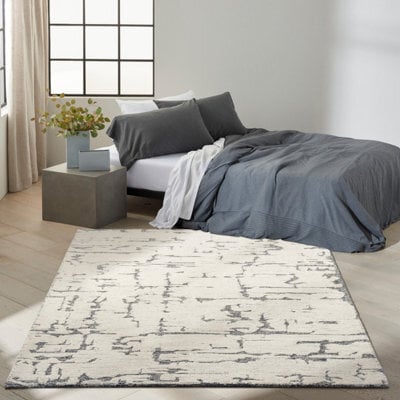 Blue Abstract Handmade Luxurious Modern Wool Rug For Bedroom & Living Room-236Cm X 297Cm - image 1
