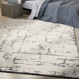 Blue Abstract Handmade Luxurious Modern Wool Rug For Bedroom & Living Room-236Cm X 297Cm - thumbnail 3