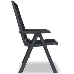 Reclining Garden Chairs 2 Pcs Plastic Anthracite - thumbnail 4