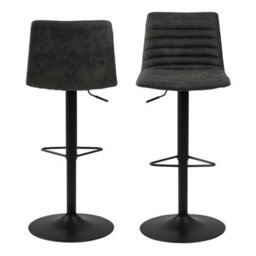 Furniture To Go Kimmy Bar Stool In Grey Fabic Set Of 2 - thumbnail 2