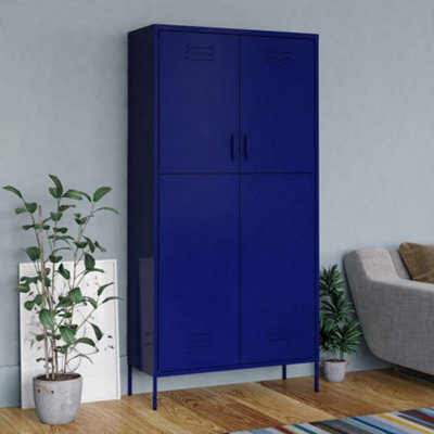 Berkfield Wardrobe Navy Blue 90X50X180 Cm Steel - image 1