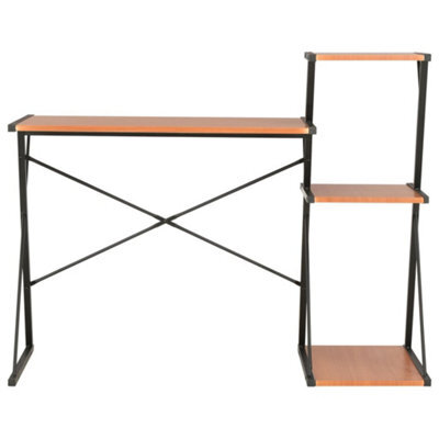 Berkfield Modern Desk With Shelf Black And Brown 116X50X93 Cm - image 1