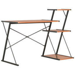 Berkfield Modern Desk With Shelf Black And Brown 116X50X93 Cm - thumbnail 2