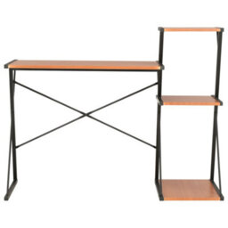 Berkfield Modern Desk With Shelf Black And Brown 116X50X93 Cm - thumbnail 1