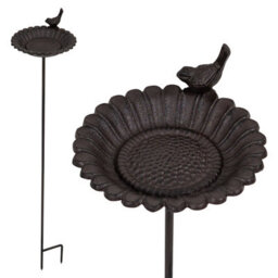 Woodside Cast Iron Decorative Garden Birth Bath Water Bowl/feeding Tray Dish