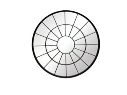 Aspect Furniture Round Window Industrial Metal Mirror, Black, 80 Dia X 5(D) Cm - thumbnail 4