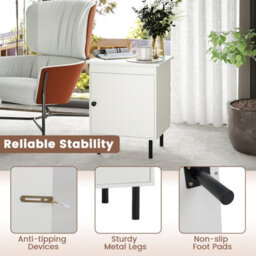 Gainoom White Nightstand Set Of 2 Modern Bedside Tables Narrow End Tables For Small Spaces - thumbnail 8