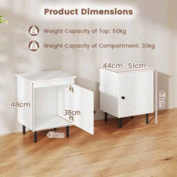 Gainoom White Nightstand Set Of 2 Modern Bedside Tables Narrow End Tables For Small Spaces - thumbnail 2
