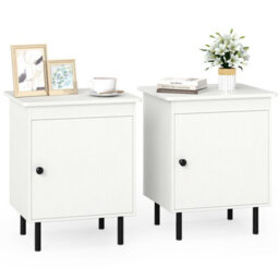 Gainoom White Nightstand Set Of 2 Modern Bedside Tables Narrow End Tables For Small Spaces - thumbnail 1