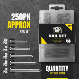 SOL 250Pk Assorted Nails For Wood, Iron Nails For Hanging Pictures - Long, Medium And Small Wall Nails For Diy And Crafts, Woodwork - thumbnail 3