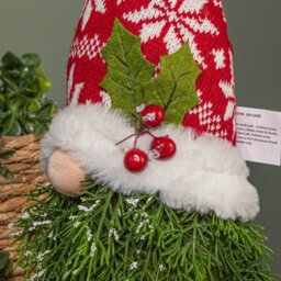 Samuel Alexander 31Cm Red And White Christmas Tree Sitting Gonk With Snowflake Hat - thumbnail 6