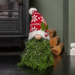 Samuel Alexander 31Cm Red And White Christmas Tree Sitting Gonk With Snowflake Hat - thumbnail 4