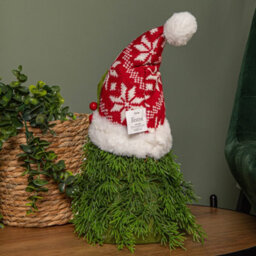 Samuel Alexander 31Cm Red And White Christmas Tree Sitting Gonk With Snowflake Hat - thumbnail 3