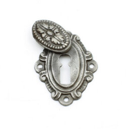 Oakcrafts - Antique Cast Iron Edwardian Style Escutcheon With Cover - thumbnail 2