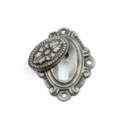 Oakcrafts - Antique Cast Iron Edwardian Style Escutcheon With Cover - thumbnail 1