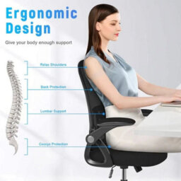 Mesh Office Chair Swivel Gas Lift Height Adjust Ergonomic Computer Desk Chair Black - thumbnail 3