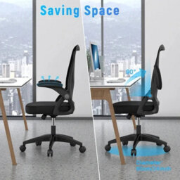 Mesh Office Chair Swivel Gas Lift Height Adjust Ergonomic Computer Desk Chair Black - thumbnail 4