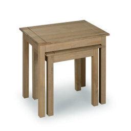 Mews Panama Nest Of Tables Solid Pine Wood Waxed Oak Finish - thumbnail 5