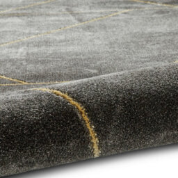 Dark Grey Gold Abstract Modern Easy To Clean Rug For Living Room Bedroom & Dining Room-120Cm X 170Cm - thumbnail 6