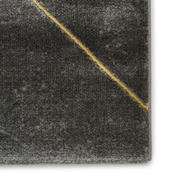 Dark Grey Gold Abstract Modern Easy To Clean Rug For Living Room Bedroom & Dining Room-120Cm X 170Cm - thumbnail 4
