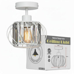 Ledsone Crystals Ceiling Light Fixtures Chandelier 18Cm White Small Semi Flush Mount Ceiling Light Fitting