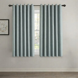 Aspire Homeware Sage Green Linen 100% Blackout Curtain - Thermal Insulated Eyelet Room Darkening Curtain Pair (W)168Cm X (D)137Cm