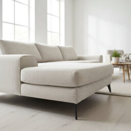 Abakus Direct Venice Chenille Corner Sofa In Stone Grey Left Facing With Deep Seats And Extra-Wide Padded Arms - thumbnail 4