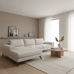 Abakus Direct Venice Chenille Corner Sofa In Stone Grey Left Facing With Deep Seats And Extra-Wide Padded Arms - thumbnail 7