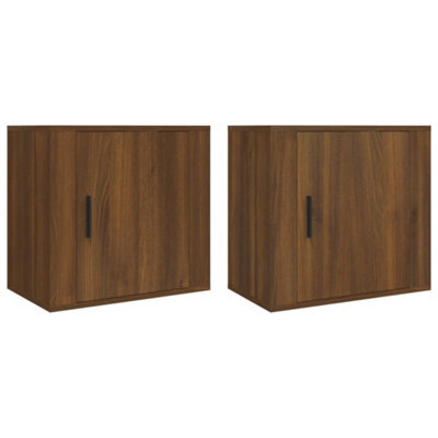 Berkfield Elegant Wall-Mounted Bedside Cabinets 2 Pcs Brown Oak 50X30X47 Cm - image 1