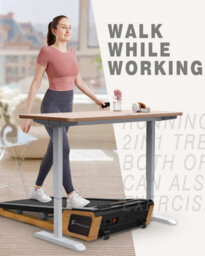 Homeology Inclino Light Walnut Wood Finish Luxury Home/office Quiet 560W Adjustable Speed 5Degree Incline Treadmill - thumbnail 8