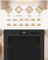 Homeology Inclino Light Walnut Wood Finish Luxury Home/office Quiet 560W Adjustable Speed 5Degree Incline Treadmill - thumbnail 4