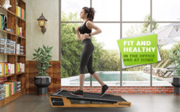 Homeology Inclino Light Walnut Wood Finish Luxury Home/office Quiet 560W Adjustable Speed 5Degree Incline Treadmill - thumbnail 2