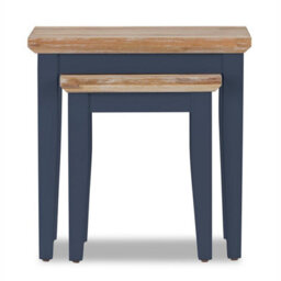 Statement Furniture Florence Nest Of 2 Side Tables/lamp Tables- Navy Blue - thumbnail 3