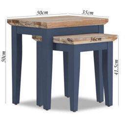 Statement Furniture Florence Nest Of 2 Side Tables/lamp Tables- Navy Blue - thumbnail 5