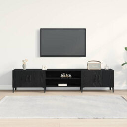 Berkfield Modern Tv Cabinet Black Oak 180X31,5X40 Cm Engineered Wood - thumbnail 4