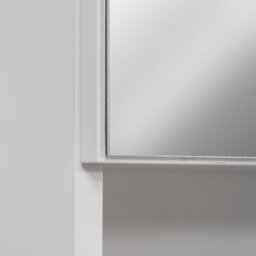 Kleankin Bathroom Mirror Cabinet Wall Mount Storage Organizer W/ Door, White - thumbnail 9