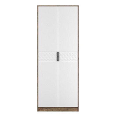 Anzio Ready Assembled Modern Matt Vintage Oak Effect Tall Double Wardrobe (H)1956mm (W)766mm (D)530mm - image 1