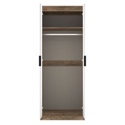 Anzio Ready Assembled Modern Matt Vintage Oak Effect Tall Double Wardrobe (H)1956mm (W)766mm (D)530mm - thumbnail 5