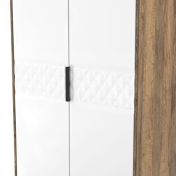 Anzio Ready Assembled Modern Matt Vintage Oak Effect Tall Double Wardrobe (H)1956mm (W)766mm (D)530mm - thumbnail 3