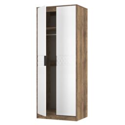 Anzio Ready Assembled Modern Matt Vintage Oak Effect Tall Double Wardrobe (H)1956mm (W)766mm (D)530mm - thumbnail 4