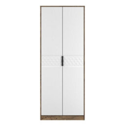 Anzio Ready Assembled Modern Matt Vintage Oak Effect Tall Double Wardrobe (H)1956mm (W)766mm (D)530mm - thumbnail 1
