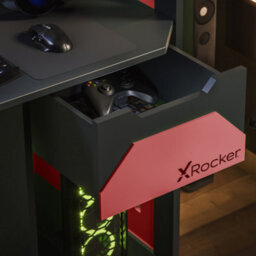 X Rocker Battalion 120Cm Gaming Desk With Drawers - Red - thumbnail 3