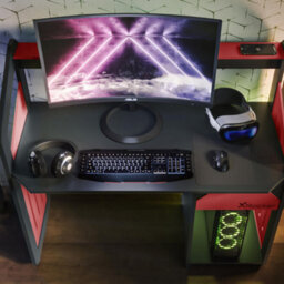 X Rocker Battalion 120Cm Gaming Desk With Drawers - Red - thumbnail 2