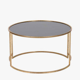 Pacific Lifestyle Veneziano Antique Gold Metal And Black Glass Coffee Table - thumbnail 4