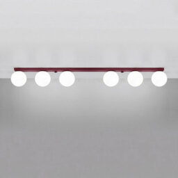 Sollux Lighting Yoli Steel/glass Burgundy 6 Lights Minimalist Ceiling Lamps - thumbnail 3